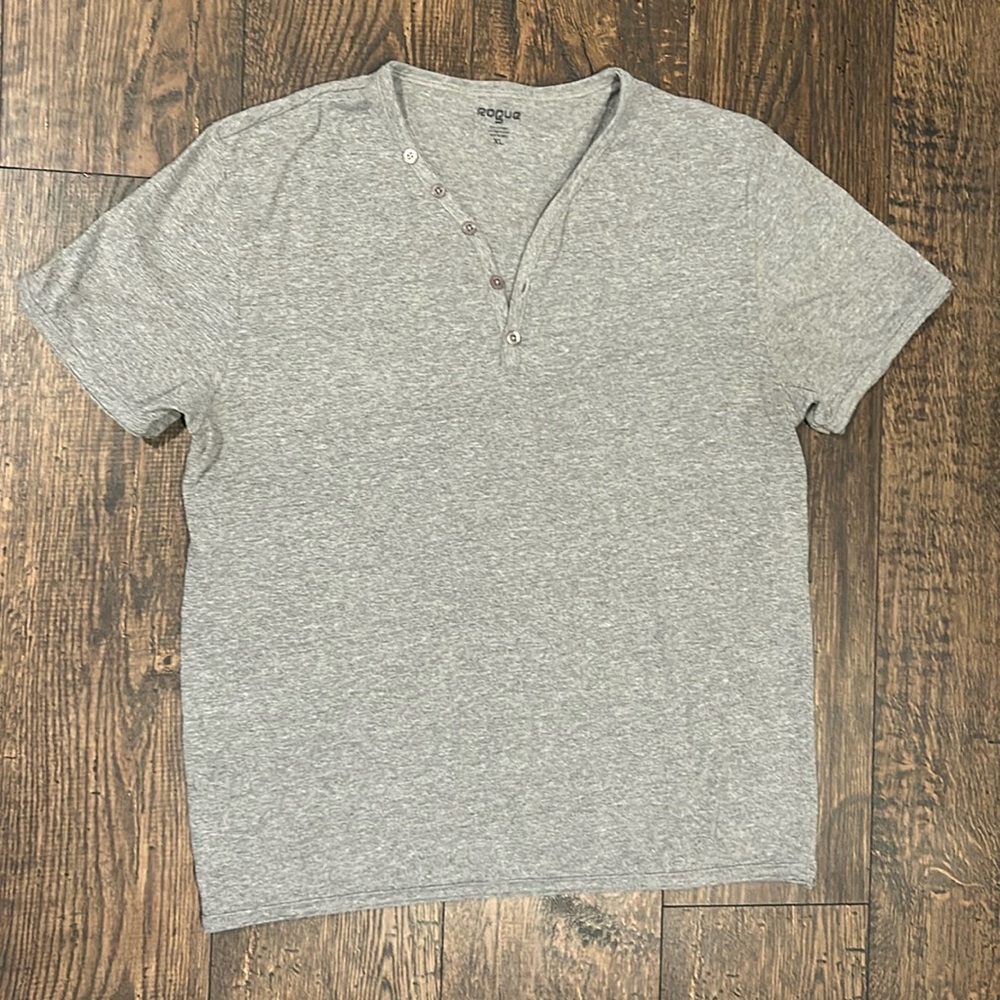 Rogue Light Gray Henley Short Sleeve Shirt